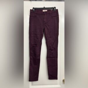 Women’s PacSun Distressed Burgundy Jeggings